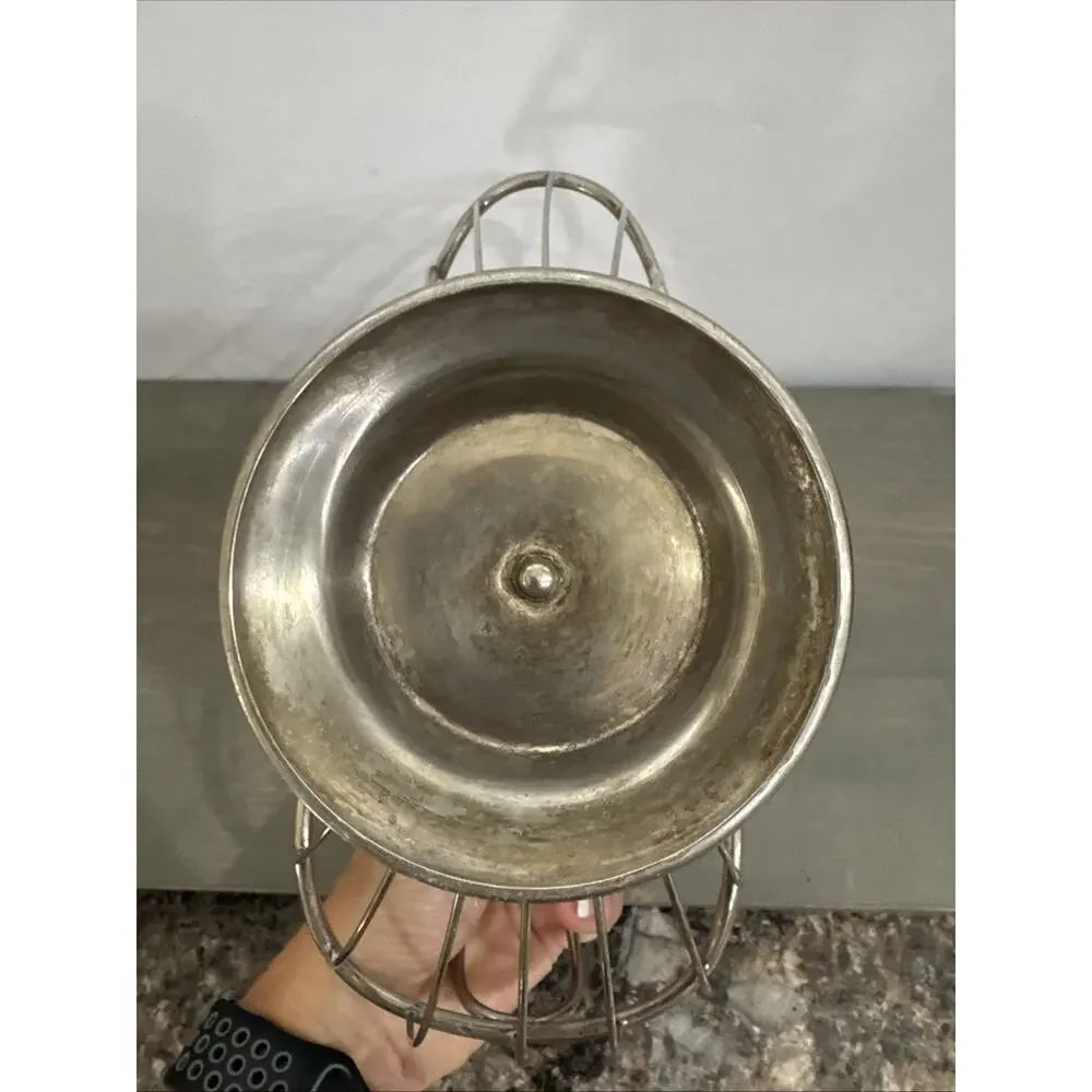 VINTAGE SILVER PLATED WIRE WINE BOTTLE CADDY